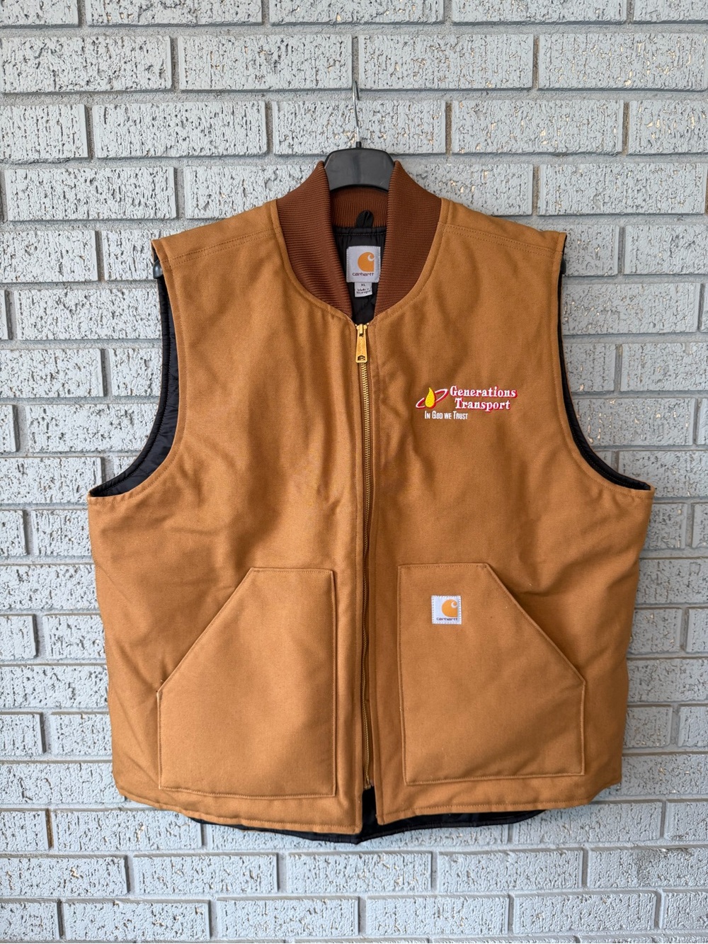 Carhartt Duck Canvas Work Vest V01 Brown Mens XL Gorpcore Warm Utility Chore
